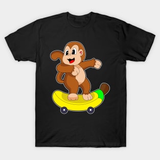 Monkey Banana Skater Skateboard T-Shirt